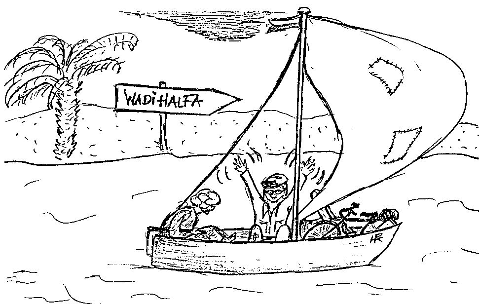 Karikatur: Auf dem Nil